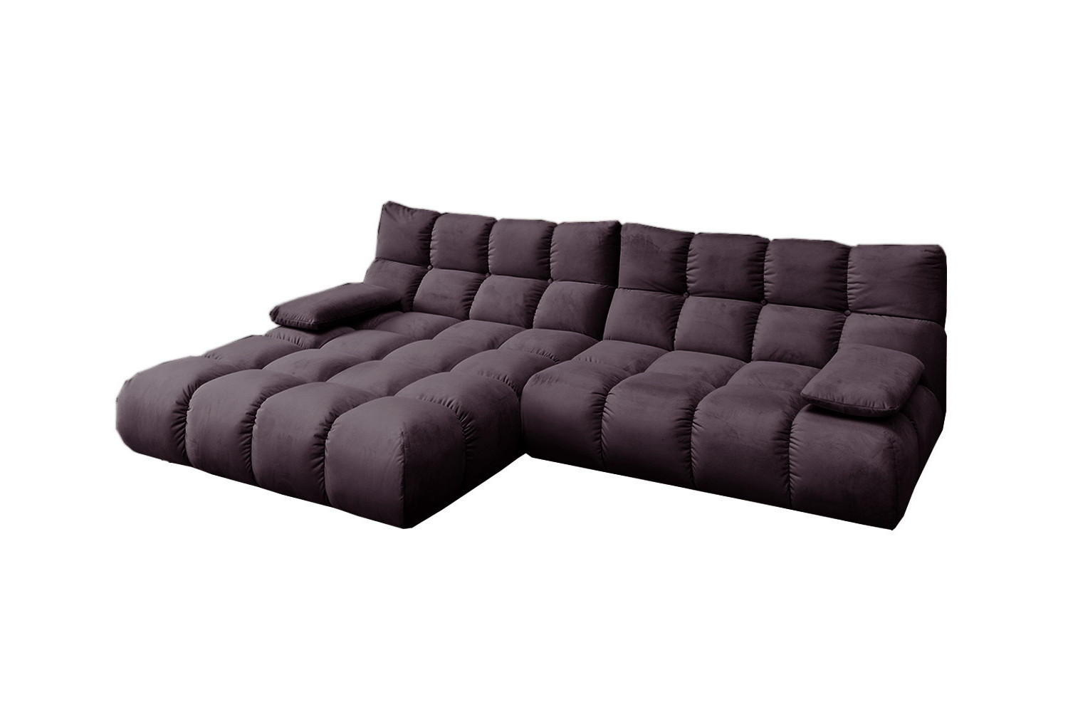 ECKSOFA VIVIEN Violett Velvet - Violett/Schwarz, Kunststoff/Textil (290/178cm) - KAWOLA