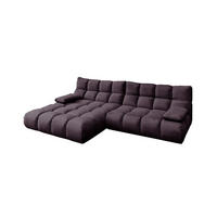 ECKSOFA VIVIEN Violett Velvet - Violett/Schwarz, Kunststoff/Textil (290/178cm) - KAWOLA