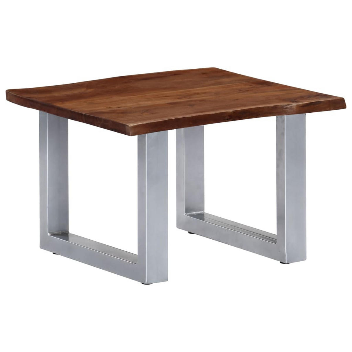 COUCHTISCH mit Naturkanten 60x60x40 cm Massivholz Akazie - Braun, Holz (60/60/40cm) - furnicato