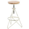 BARHOCKER Kalie, Holzsitz, Gestell Metall Antik Weiß - Weiß, Holz (43/82/43cm) - TPFLiving