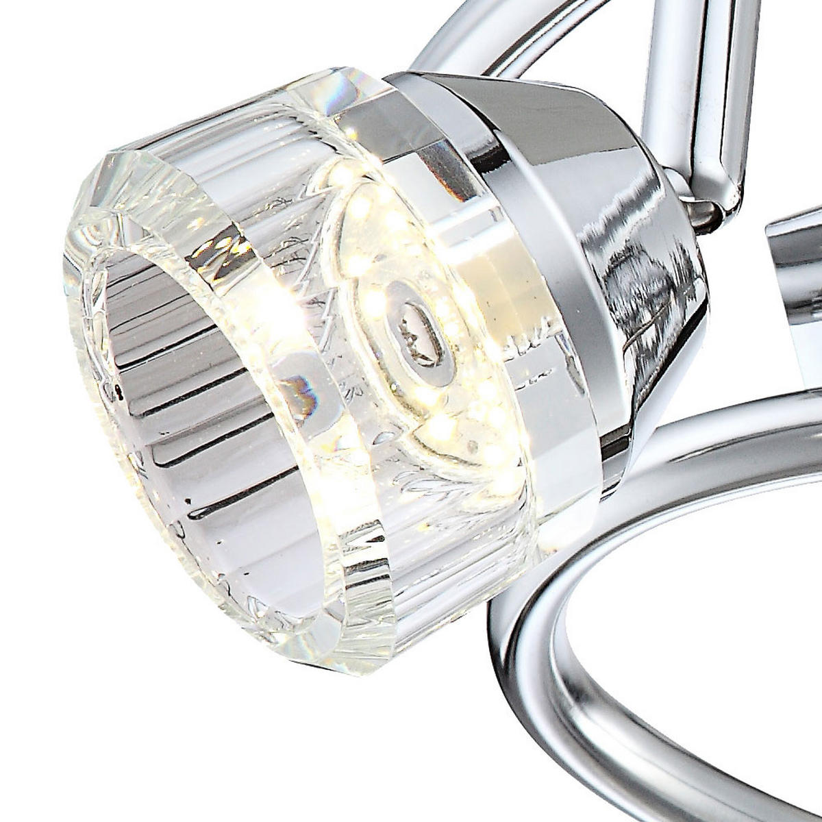 LED DECKENLEUCHTE LILIJA Chrom Silber - Silberfarben, Glas (30/30/16cm) - Globo Lighting