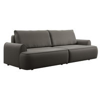 SCHLAFSOFA mit Bettkasten Mareno, 250 cm, Samt, Grau - Grau, Holz (250/82/102cm) - Emporius