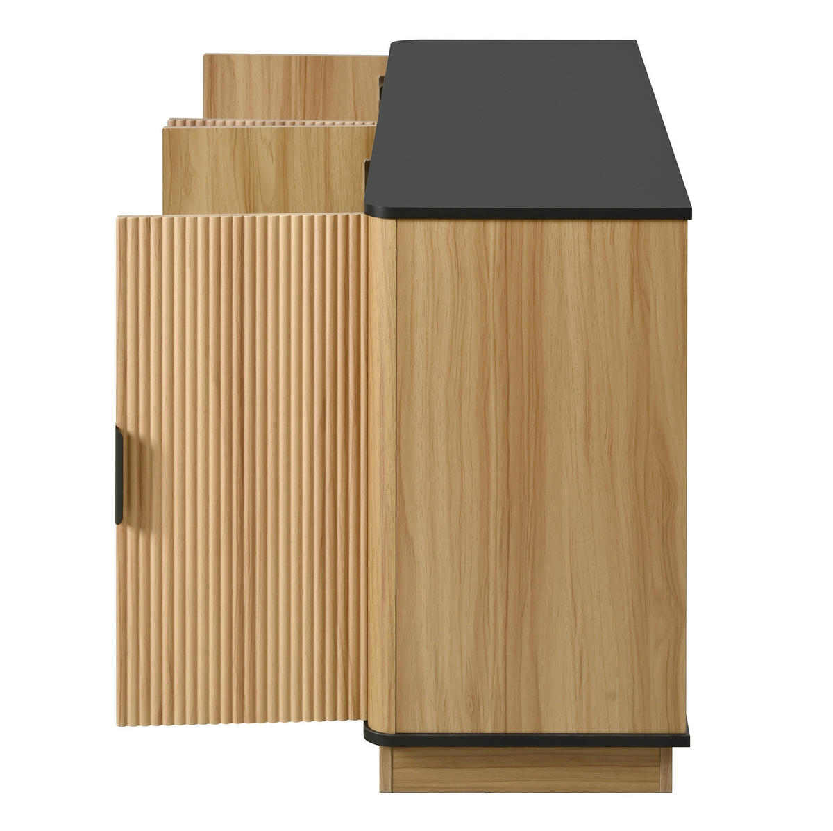 SIDEBOARD 139/40/75 cm natur aus Spanplatte mit Wellenoptik - Naturfarben, Holzwerkstoff (40/75/139cm) - OKWISH