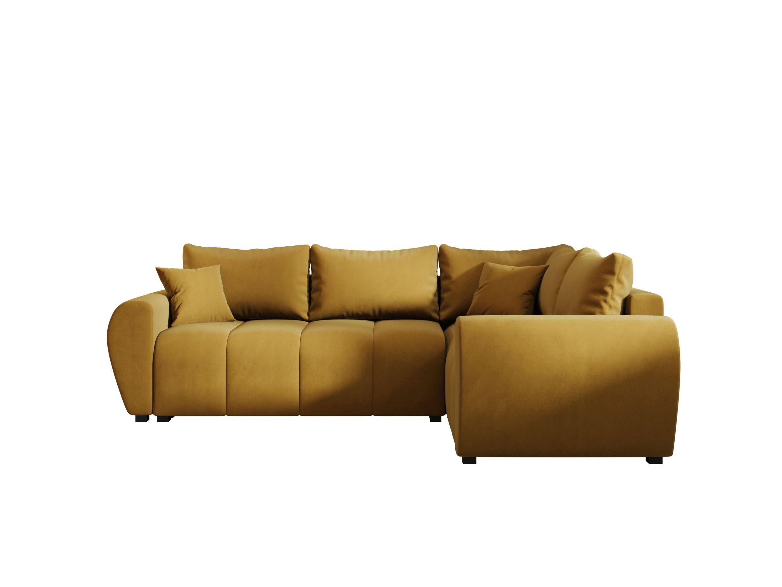 ECKSOFA MOLISA L PLUS Itaka 33 Rechts mit Schlaffunktion - Currygelb, Textil (235/175cm) - Bedante