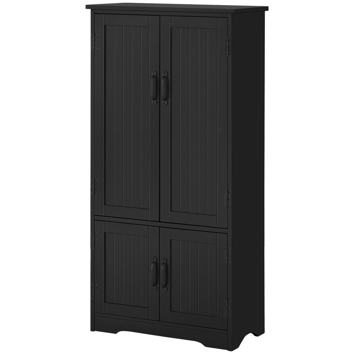 HIGHBOARD DE-10978 2 Türen & 3 verstellbare Böden Schwarz - Schwarz, Holzwerkstoff (30/123/60cm) - ComfortXL
