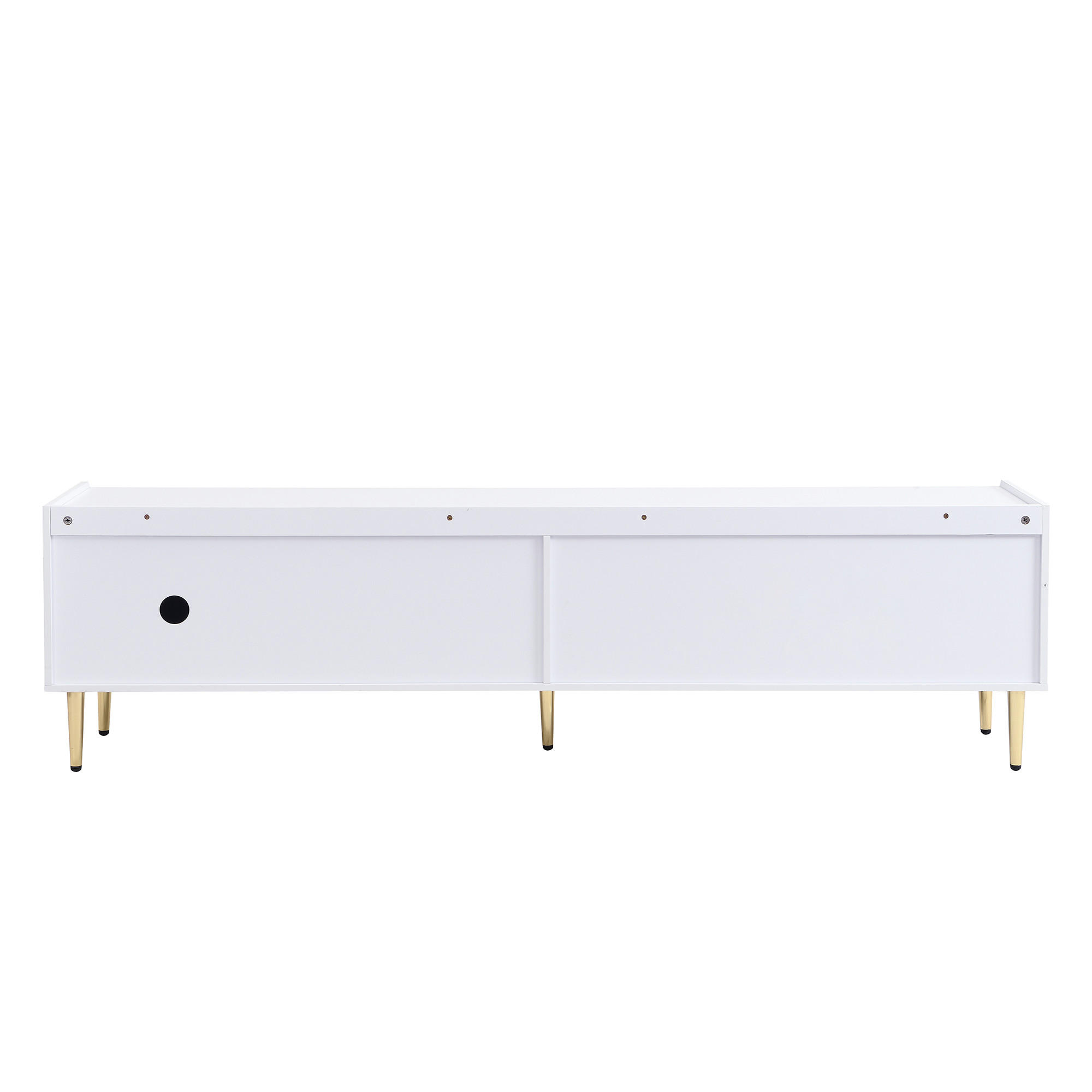 TV-ELEMENT170X35X47,5CM Weiß-Gold mit 3D-Türen und goldenen Griffen - Weiß, Holz (42.75/13.49/184.51cm) - Raelunyi