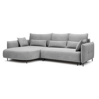 ECKSOFA Oblivio Grau Velours - Schwarz/Grau, Textil/Metall (285/200cm) - Selsey