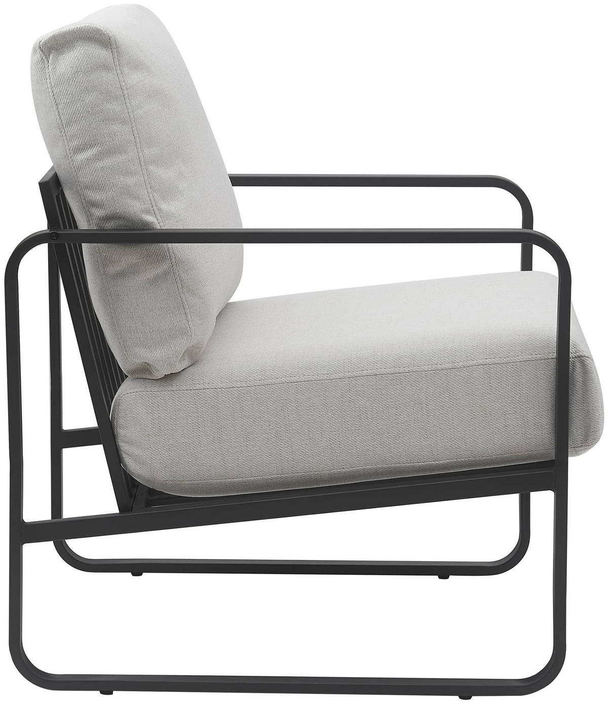 SESSEL Stoff creme - Creme/Schwarz, Textil/Metall (70/82/74cm) - CLP