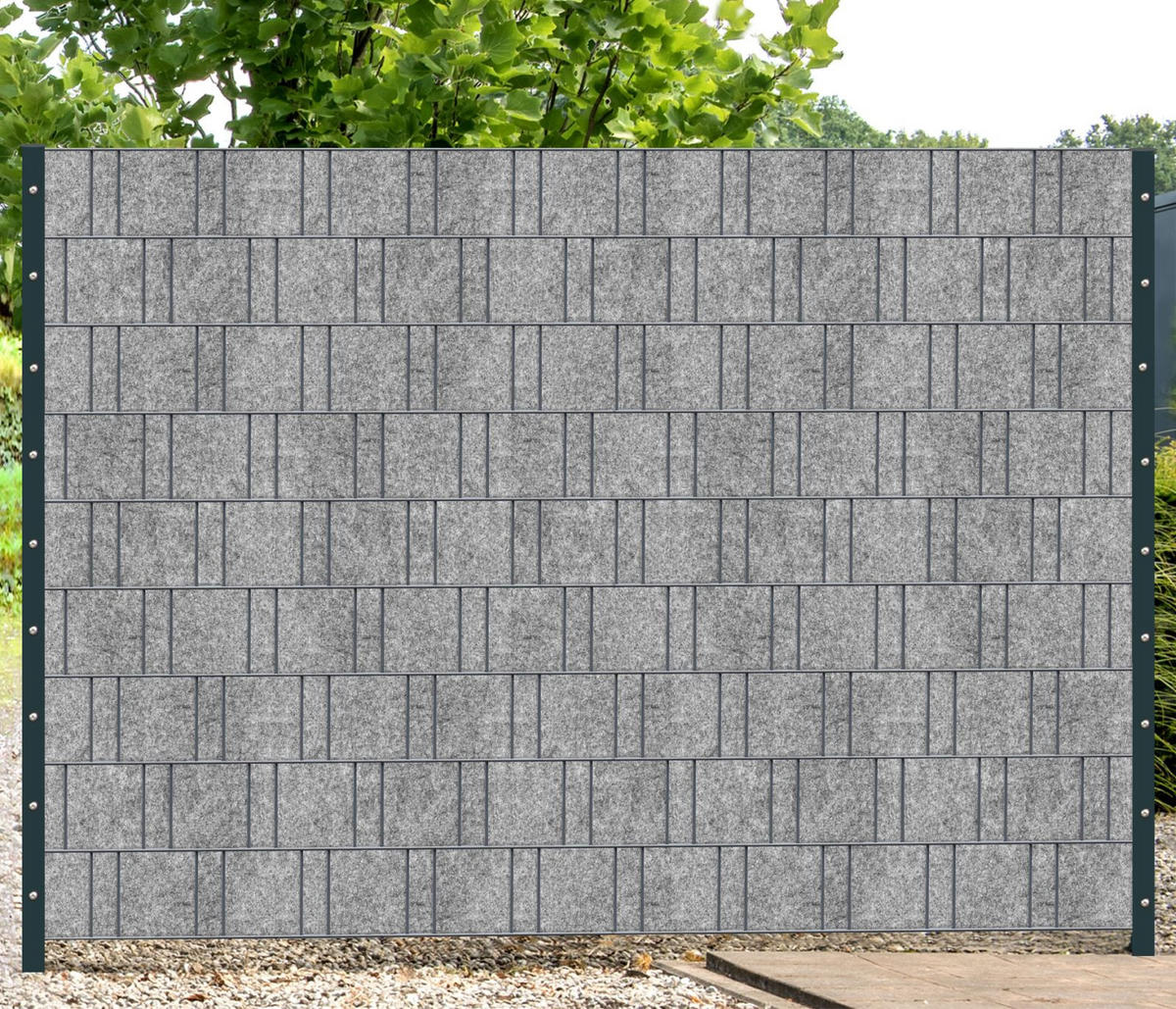 SICHTSCHUTZSTREIFEN Design Vlies für Doppelstabmatten Hellgrau 26m - Hellgrau, Kunststoff (2600/19cm) - ZAUN|ZU
