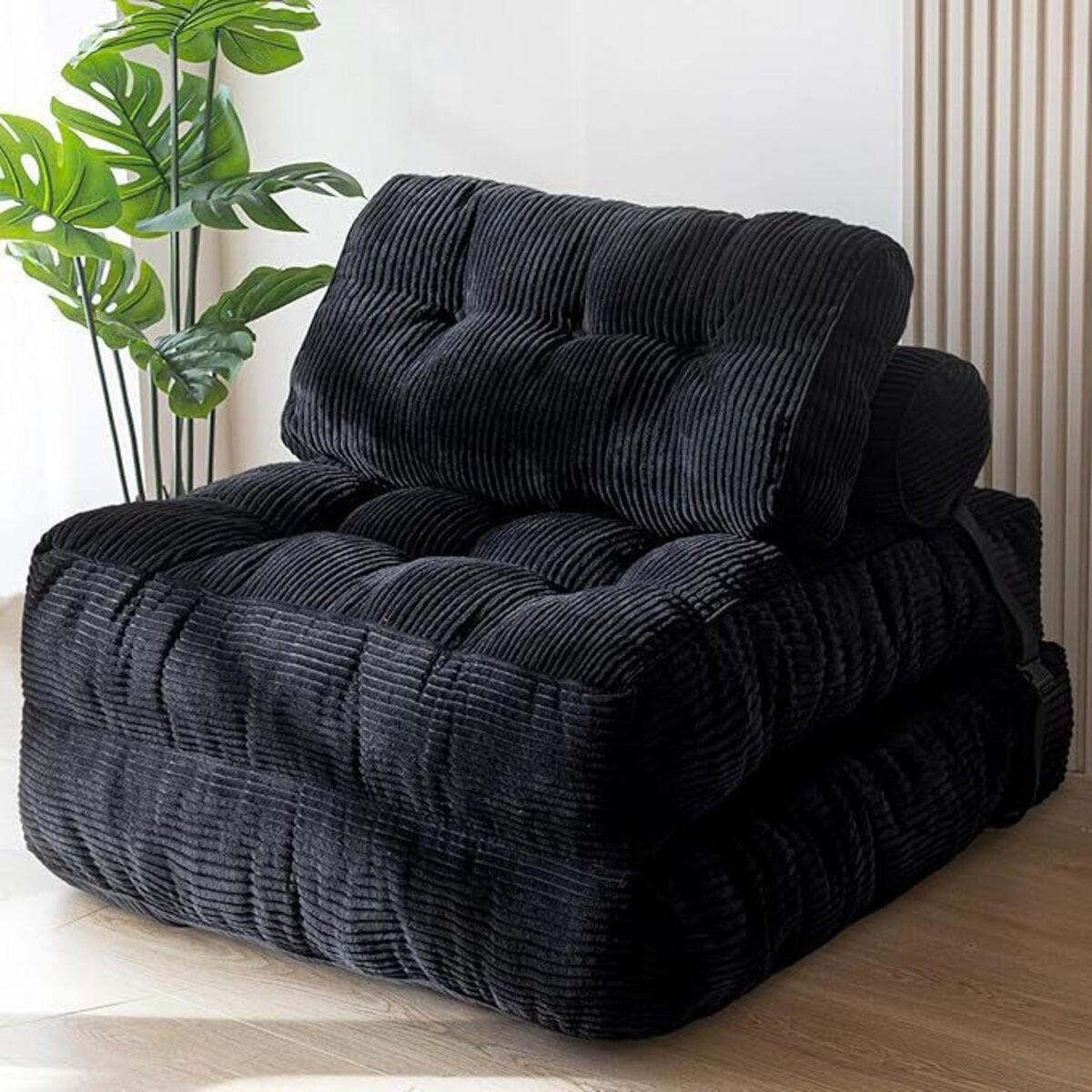 SCHLAFSESSEL Schlafsofa Sofabett Einzelsofa mit Waschbarem Kissen - Schwarz, Textil (85/40/85cm) - Authentics