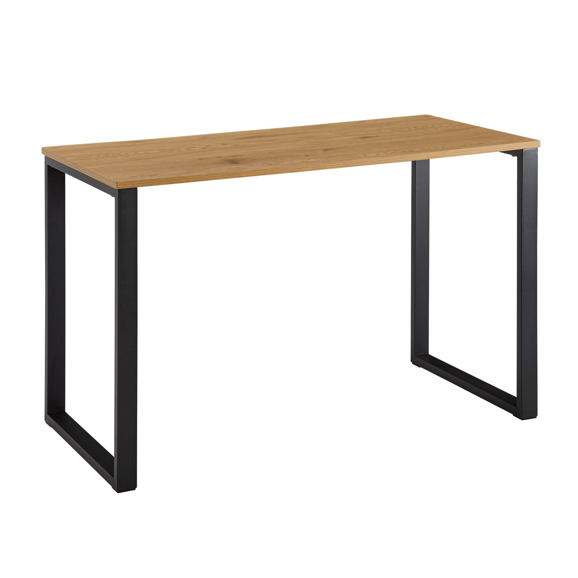 SCHREIBTISCH – Eiche, 120x60x76 cm, Metallbeine, robust & vielseitig - Schwarz/Braun, Holz/Metall (60/120/76cm) - KADIMA DESIGN