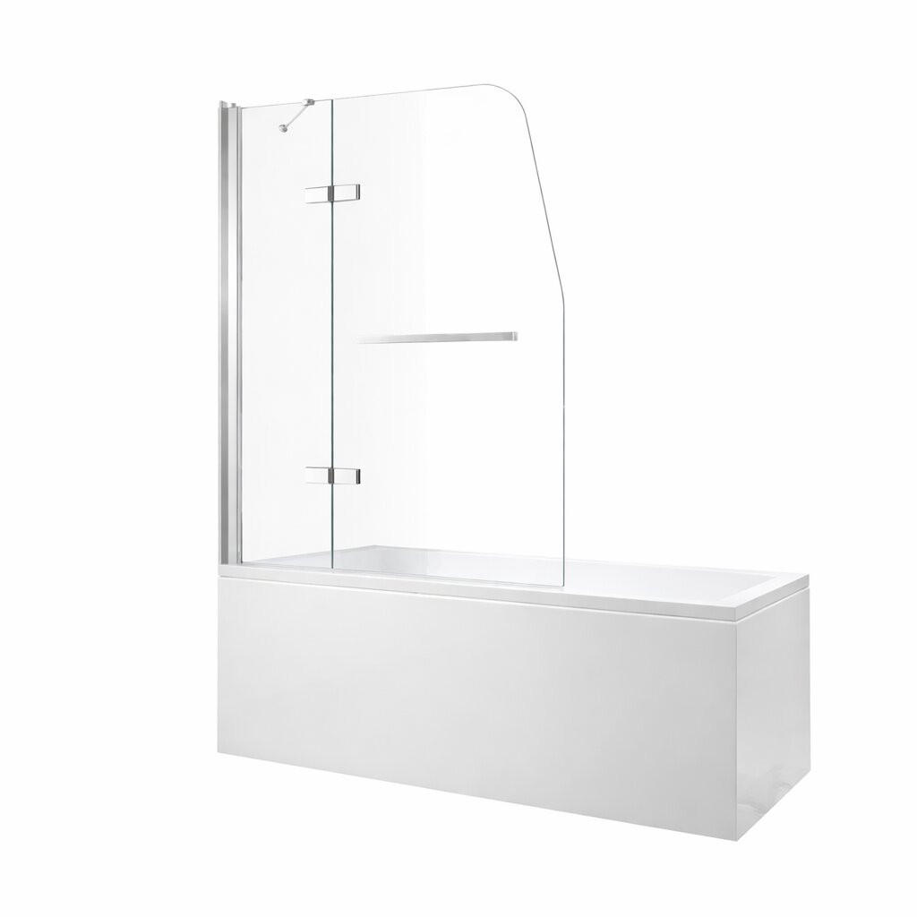 DUSCHKABINE 100x140cm Badewannenaufsatz (H) - Silberfarben, Glas (1/100/140cm) -  Glaswerk Westfalen