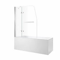 DUSCHKABINE 100x140cm Badewannenaufsatz (H) - Silberfarben, Glas (1/100/140cm) -  Glaswerk Westfalen