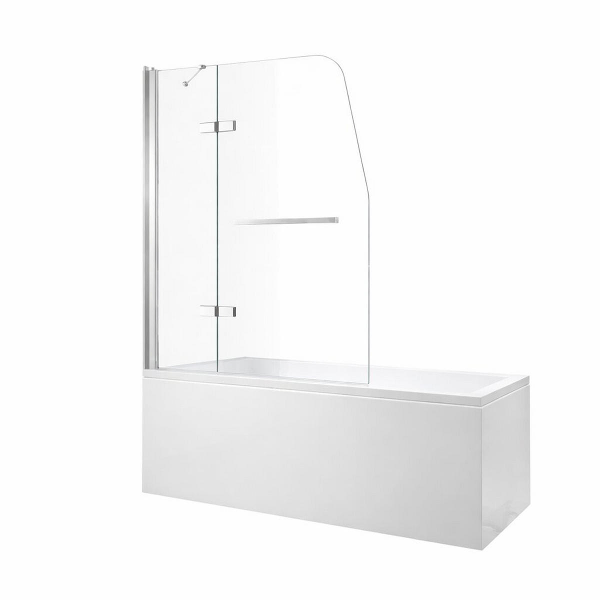 DUSCHKABINE 100x140cm Badewannenaufsatz (H) - Silberfarben, Glas (1/100/140cm) -  Glaswerk Westfalen