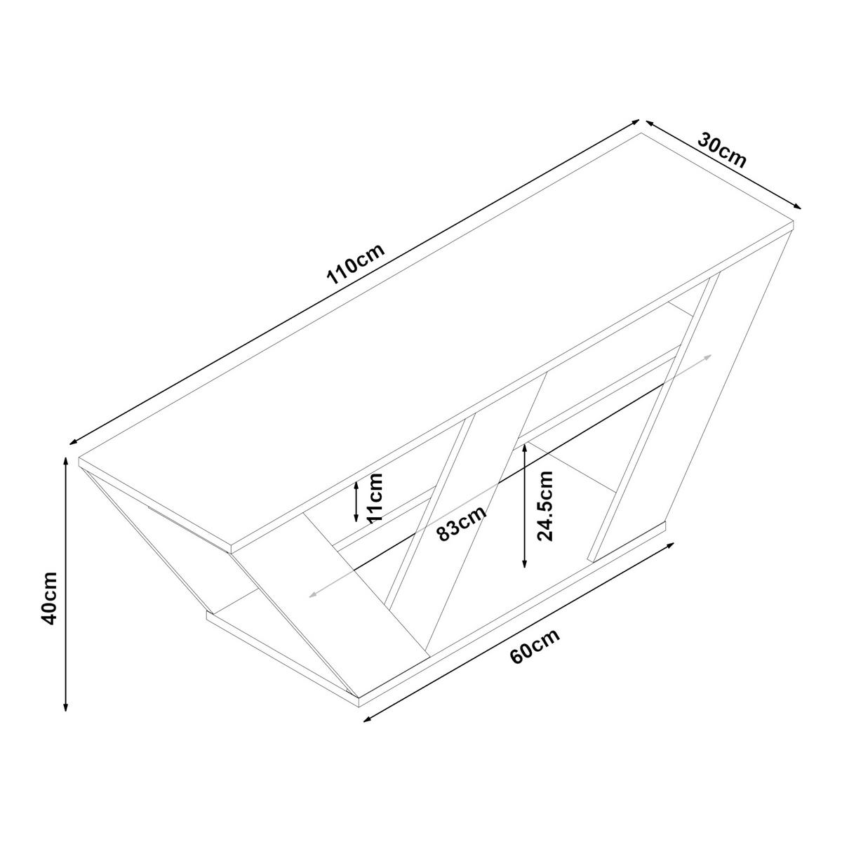 FERNSEHTISCH Nome - Eichefarben, Holzwerkstoff (30/40/110cm) - [en.casa]