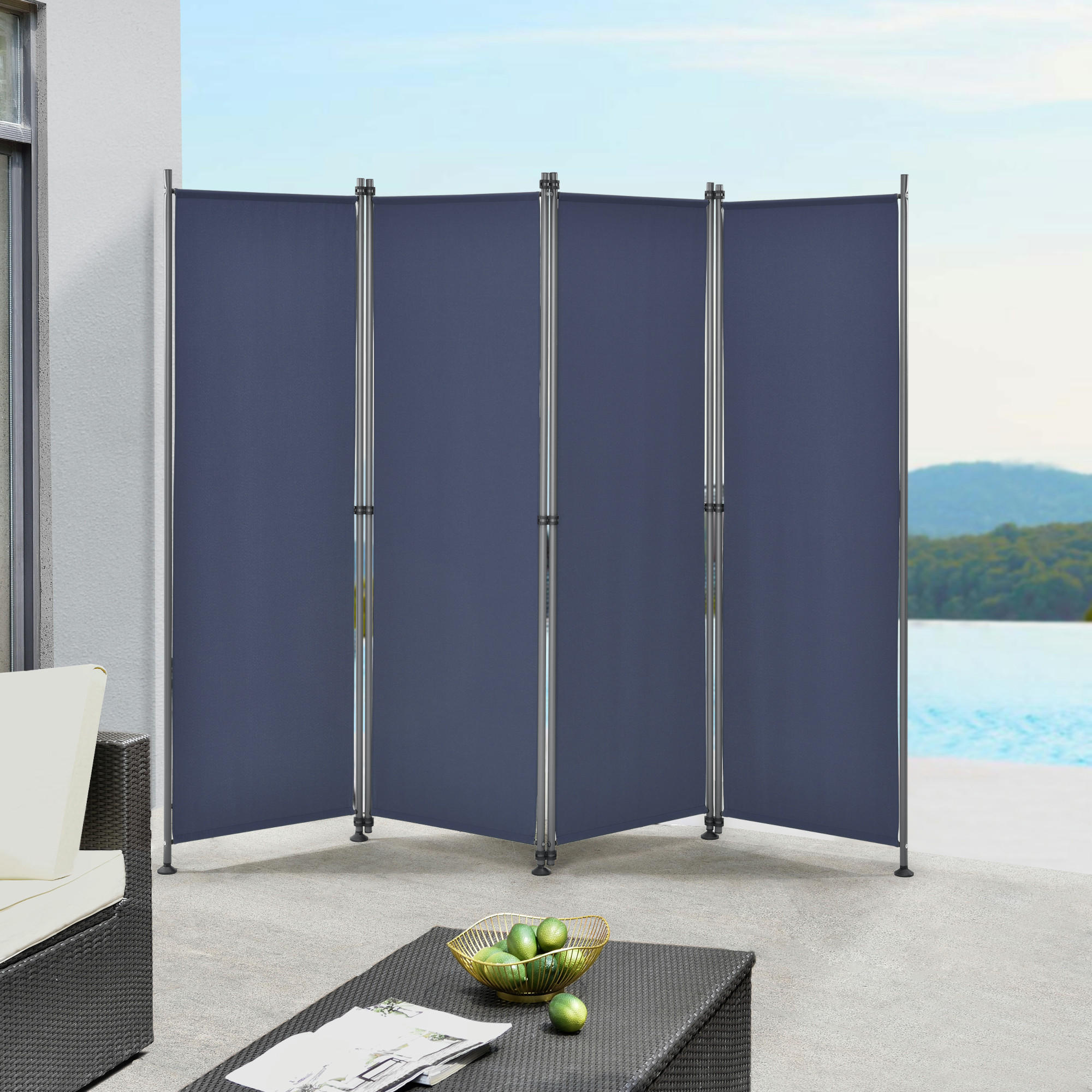 SICHTSCHUTZ Modica - Dunkelblau, Textil/Metall (215/170cm) - pro.tec