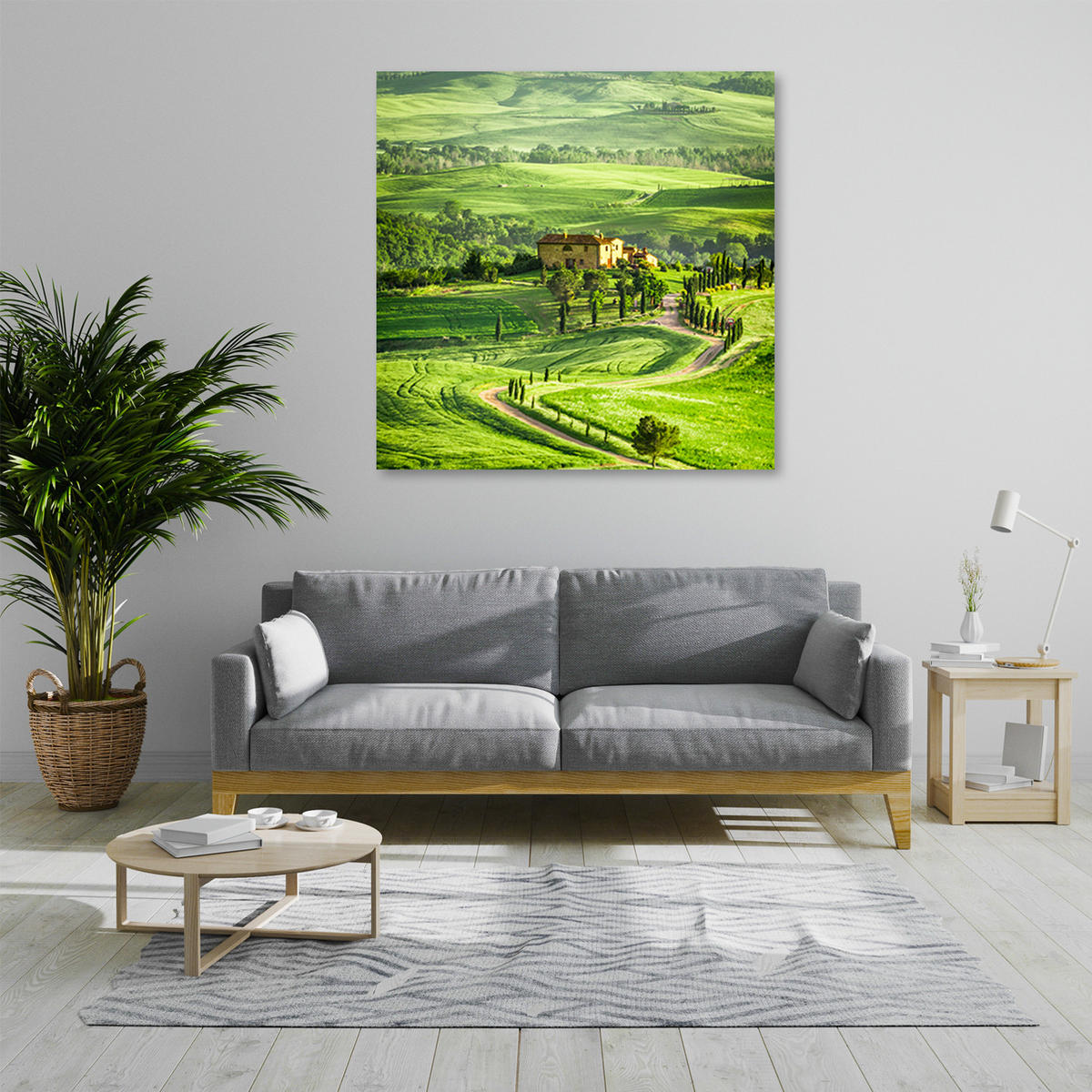 WANDBILD landschaften grün - Grün, Textil (50/50cm) - Feeby