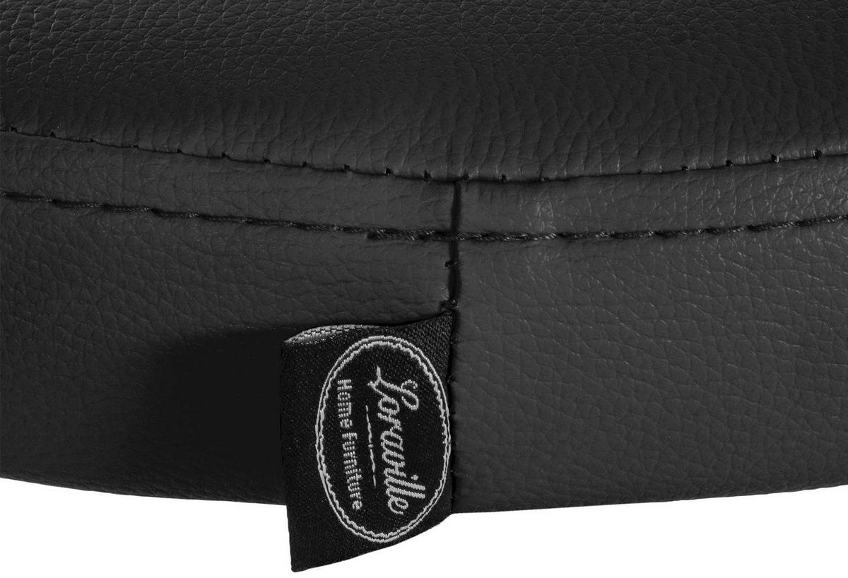BARHOCKER Lederlook schwarz - Schwarz, Textil/Metall (38.5/60/38.5cm) - CLP