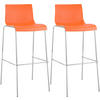 BARHOCKER 2er Set Kunststoff Orange - Chromfarben/Orange, Kunststoff/Metall (43/100/48cm) - CLP