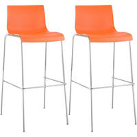 BARHOCKER 2er Set Kunststoff Orange - Chromfarben/Orange, Kunststoff/Metall (43/100/48cm) - CLP