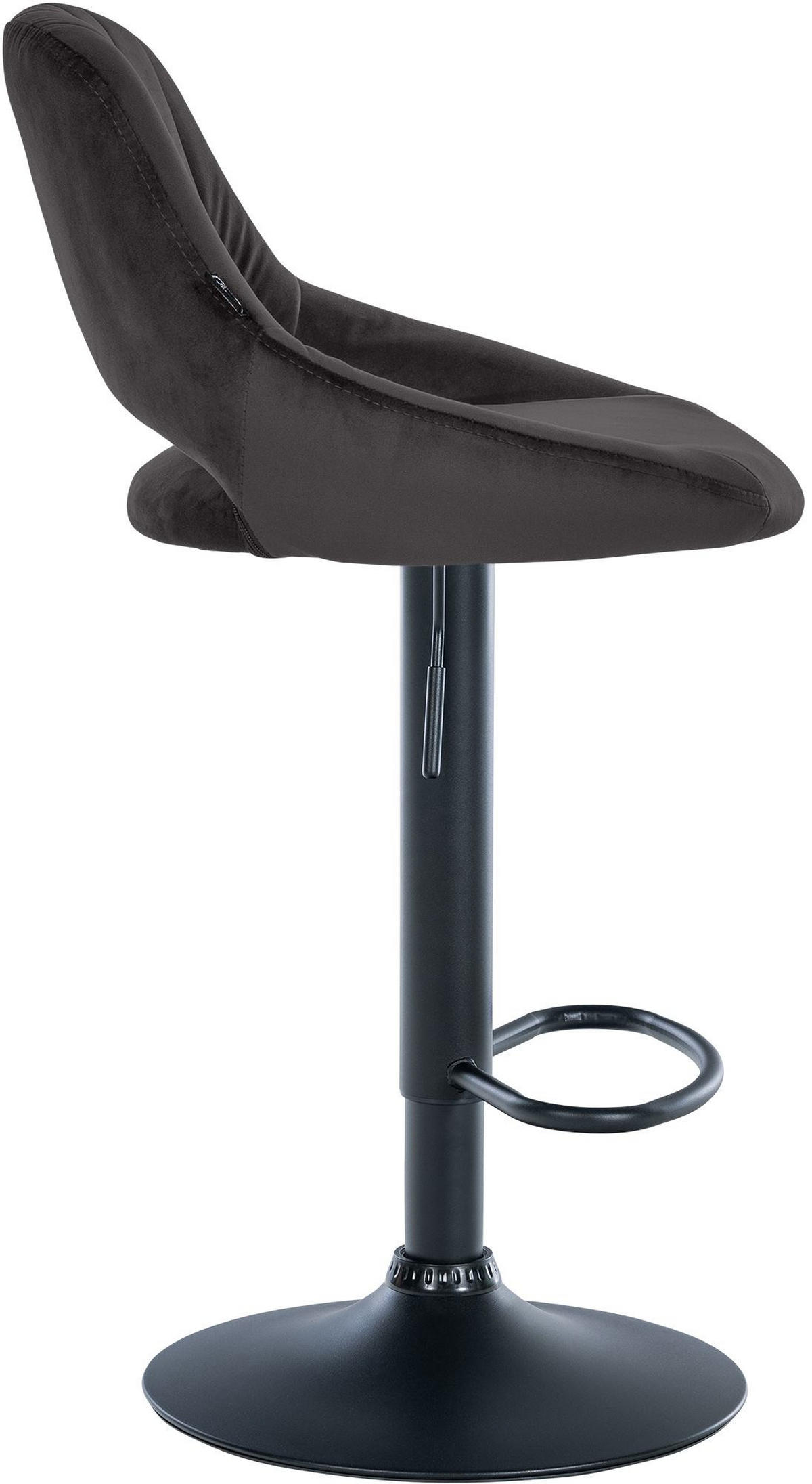 BARHOCKER 2er Set Samt schwarz - Schwarz, Textil (47/85/48cm) - CLP