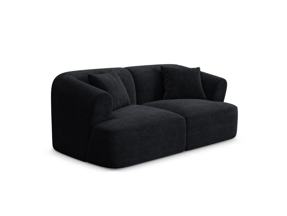 MODULARES-SOFA Campi aus Cord schwarz 2 Sitzplätze - Schwarz, Textil (90/70/180cm) - Cosmopolitan Design
