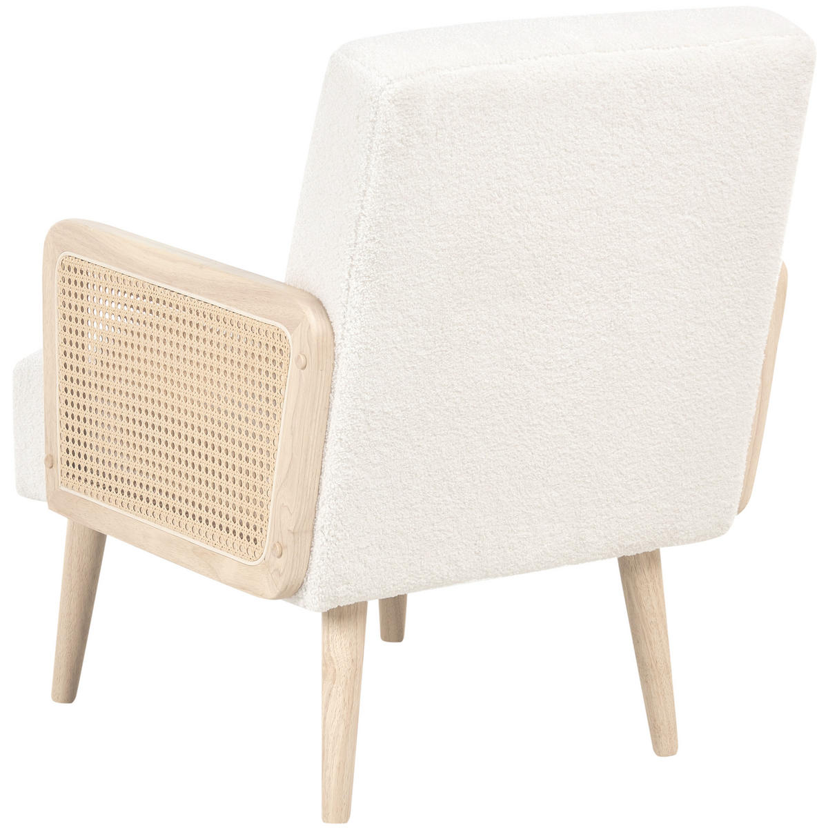 SESSEL Cremeweiß Hojby - Weiß/Braun, Textil (61/82/74cm) - Beliani