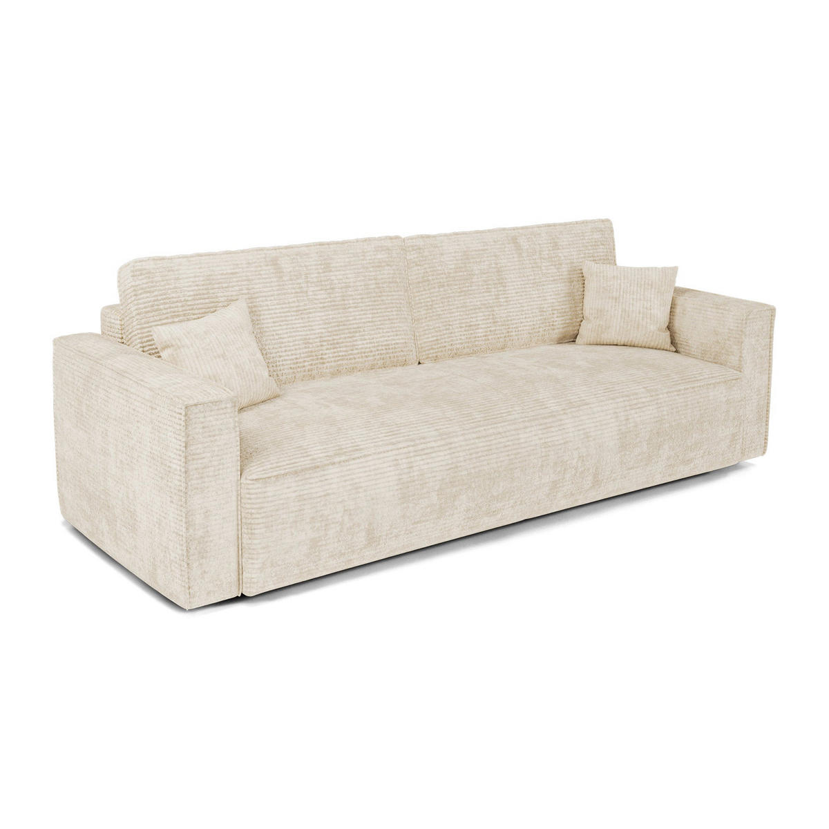 SCHLAFSOFA mit Stauraum Cord Beige 254cm - Beige, Textil (254/78/95cm) - Premium Interiors