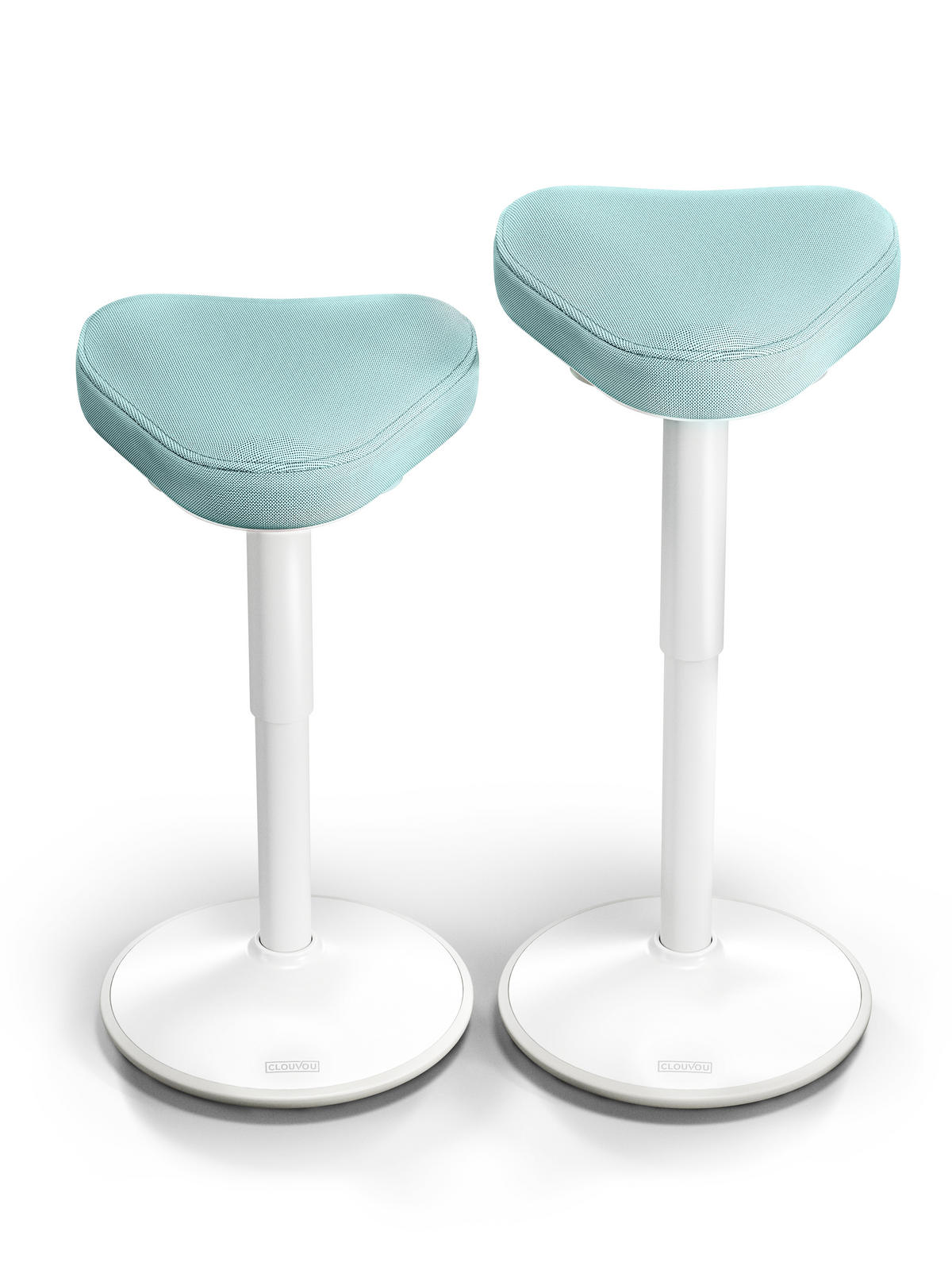 BÜROHOCKER Nexus Mint - Weiß/Mintgrün, Textil/Metall (36/64/36cm) - Clouvou