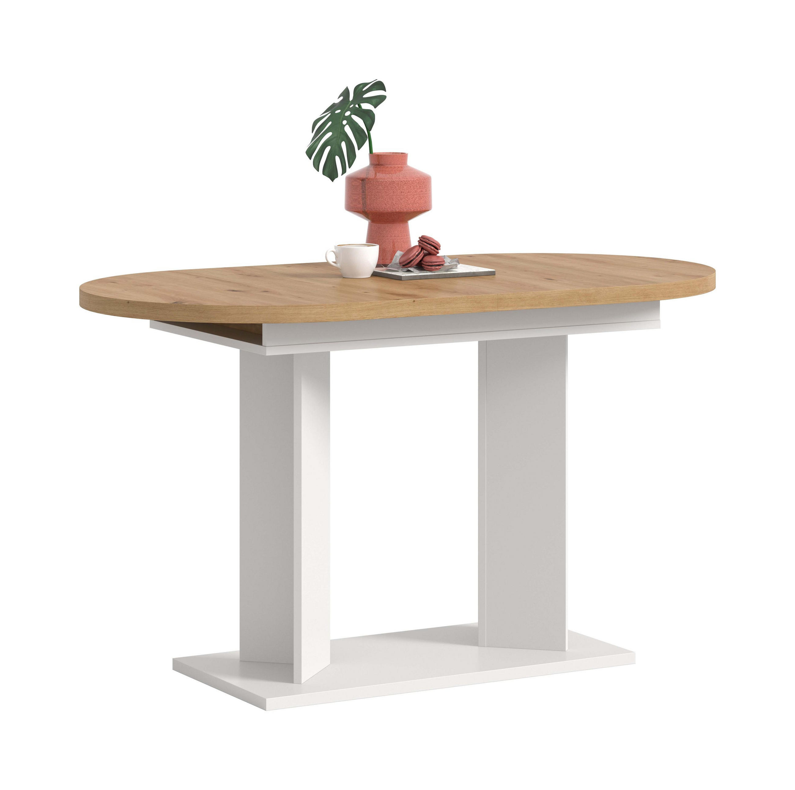 ESSTISCH Gunnar (B/H/T: ca. 170/76/70 cm) in weiß/Artisan Eiche Nachbildung - Weiß, Holzwerkstoff (70/170/76cm)