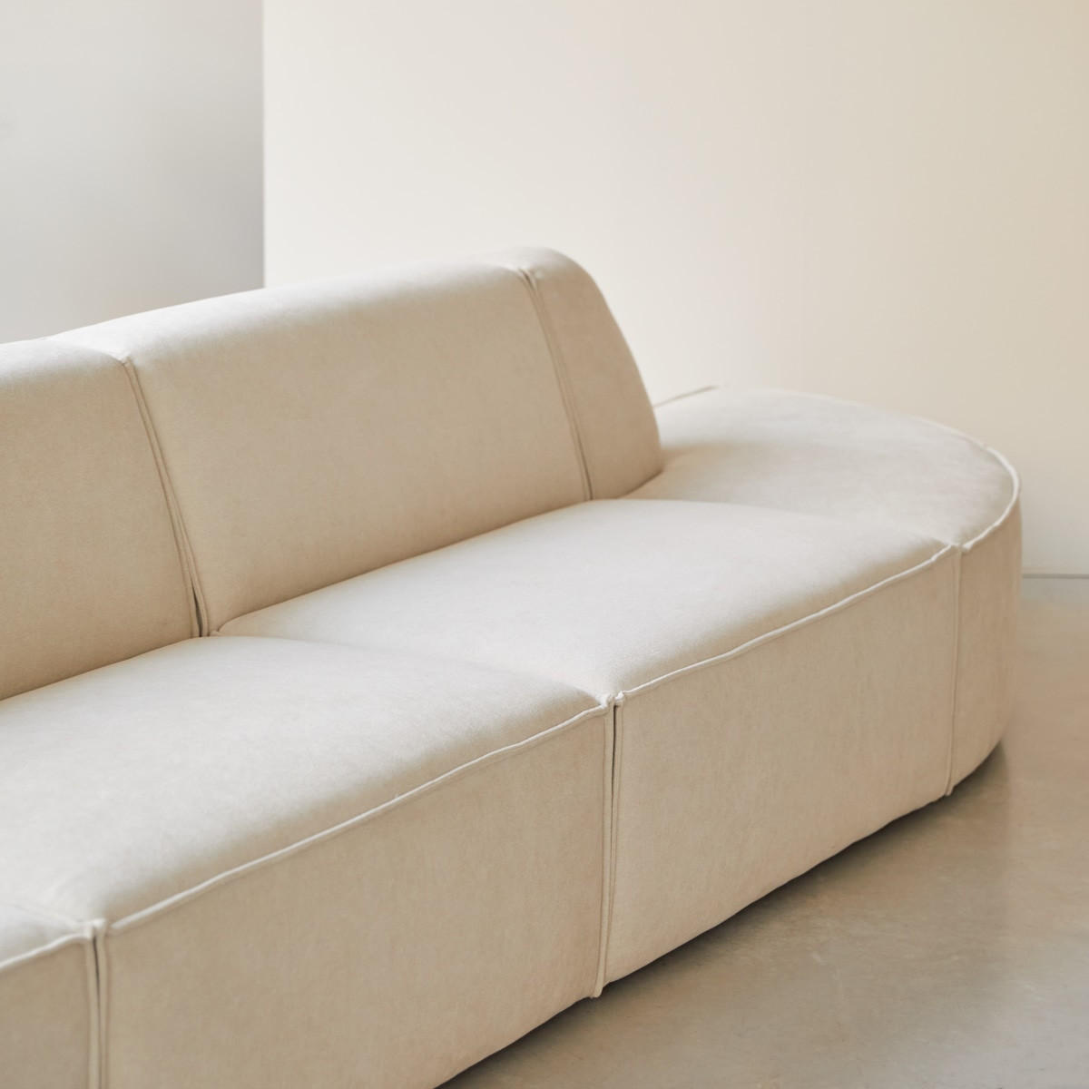 SOFA Dario Beige aus Stoff - Beige, Textil (340/75/93cm) - Tikamoon