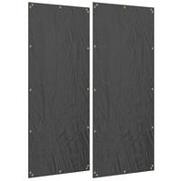 2ER-SET Kaminholzregal Abdeckung, 148 x 62 cm, Wasserdicht 600D Oxford - Schwarz, Kunststoff (62/0.1/148cm) - Outsunny
