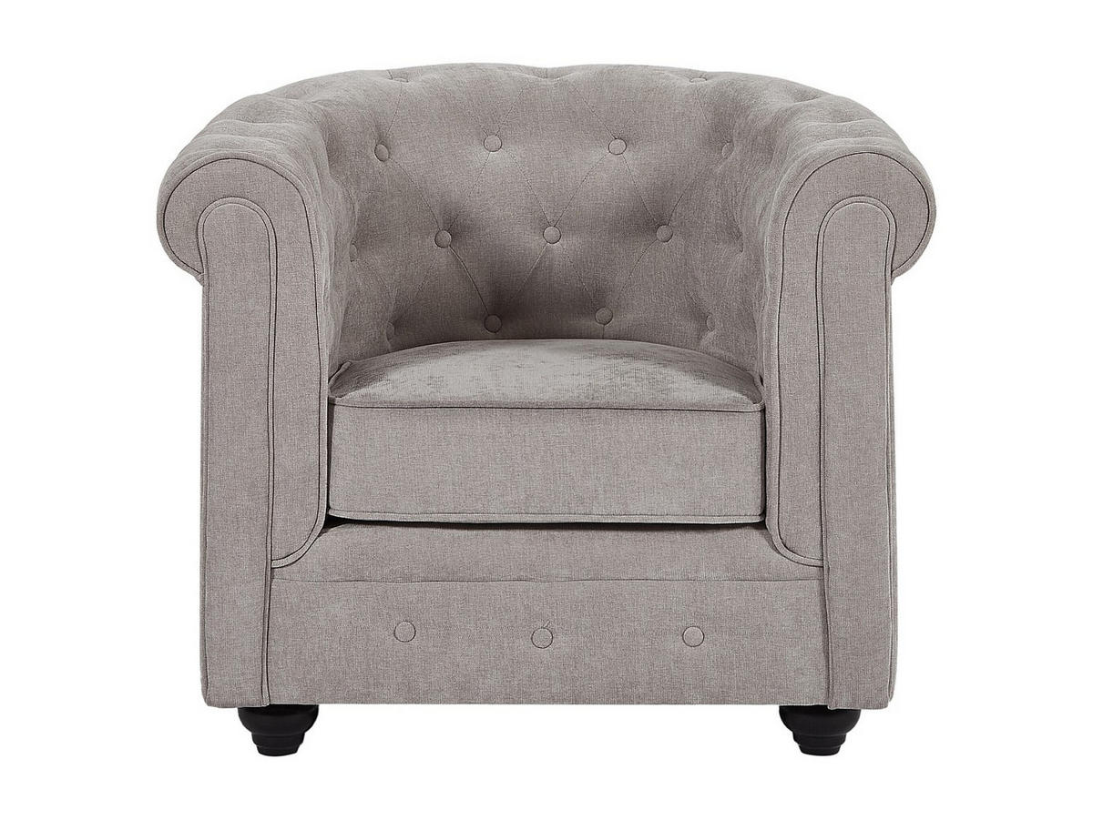 SESSEL - Stoff - Grau - CHESTERFIELD - Grau, Textil (78/72/82cm) - Vente-Unique