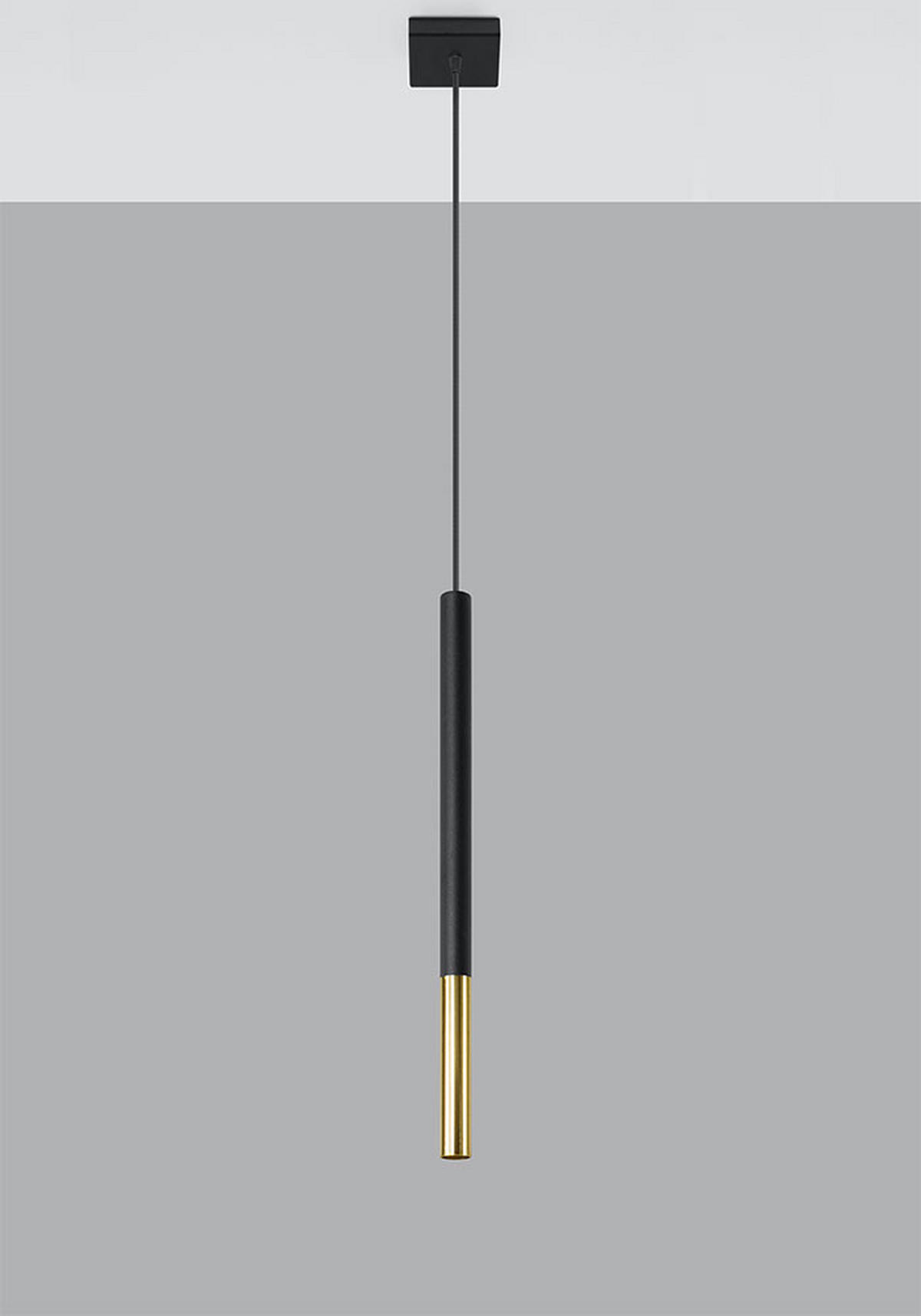 LED HÄNGELEUCHTE Stahl Schwarz-Gold - Schwarz, Metall (8/8/110cm)
