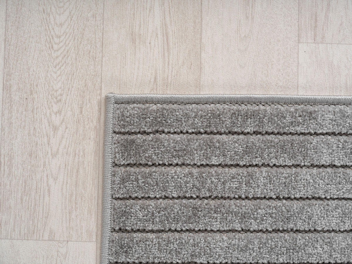 TEPPICH In-/Outdoor Kurzflor Skandi 3D-Design Polypropylen Balkon Silber Rechteckig 140x200 - Silberfarben, Textil (140/200cm) - KADIMA DESIGN