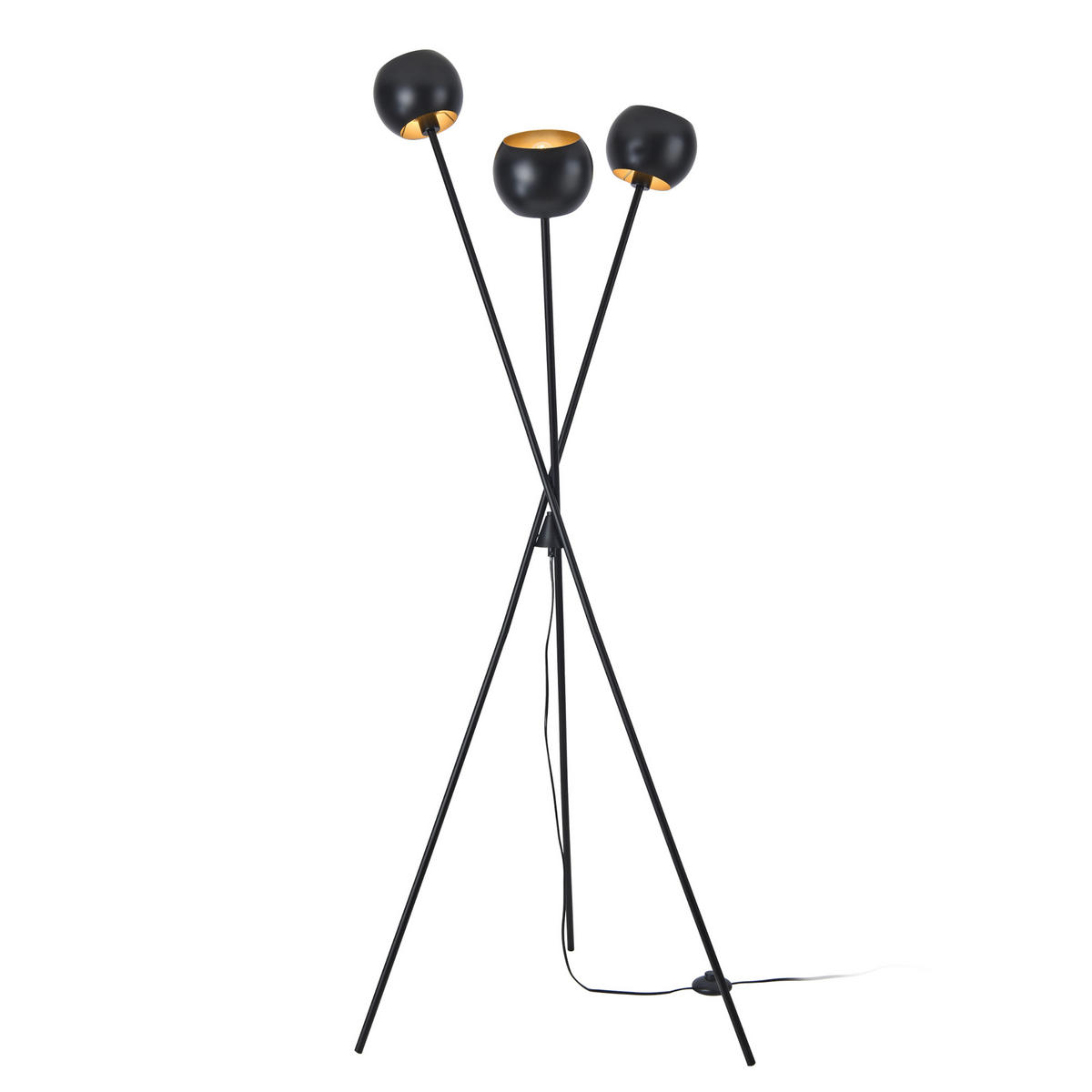 STEHLEUCHTE Nykvarn - Schwarz, Metall (58/58/161cm) - lux.pro
