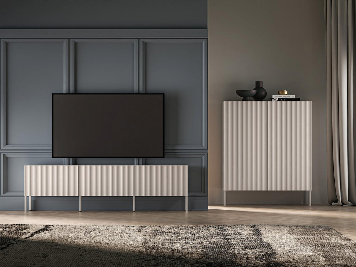 TV-LOWBOARD Derriva Hellbeige 170 cm - Ecru/Beige, Holzwerkstoff/Metall (169.8/49.7/37cm) - Selsey