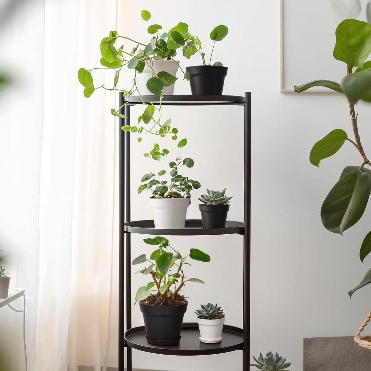 BLUMENTOPF 6er-Set Kunststoff Schwarz 16 cm - Schwarz, Kunststoff (16.6/21.1/16.6cm)