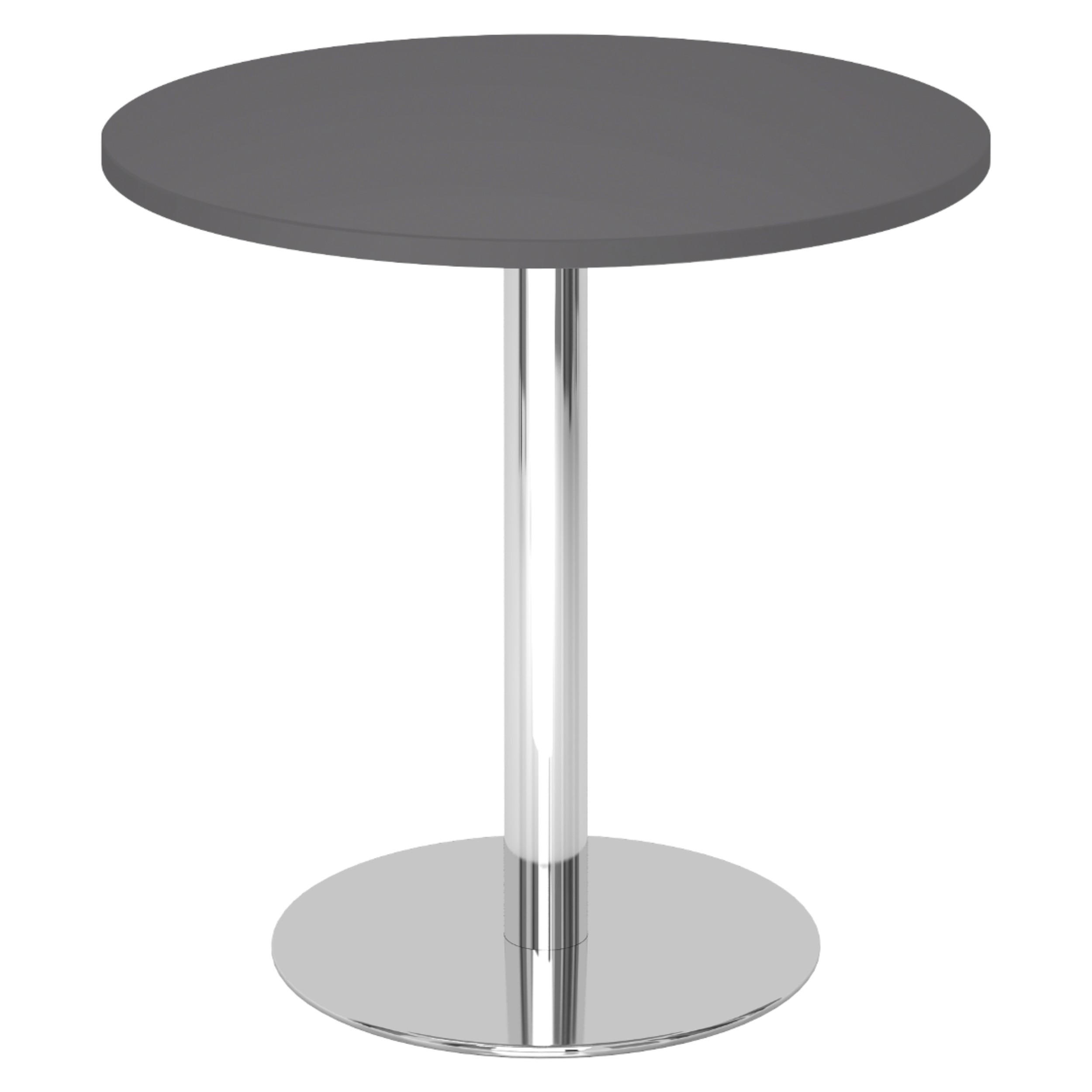 PAUSENTISCH klein STF 80/80/74,5 cm in Graphitfarben/Chrom - Chromfarben/Graphitfarben, Holzwerkstoff (80/80/74.5cm) - bümö