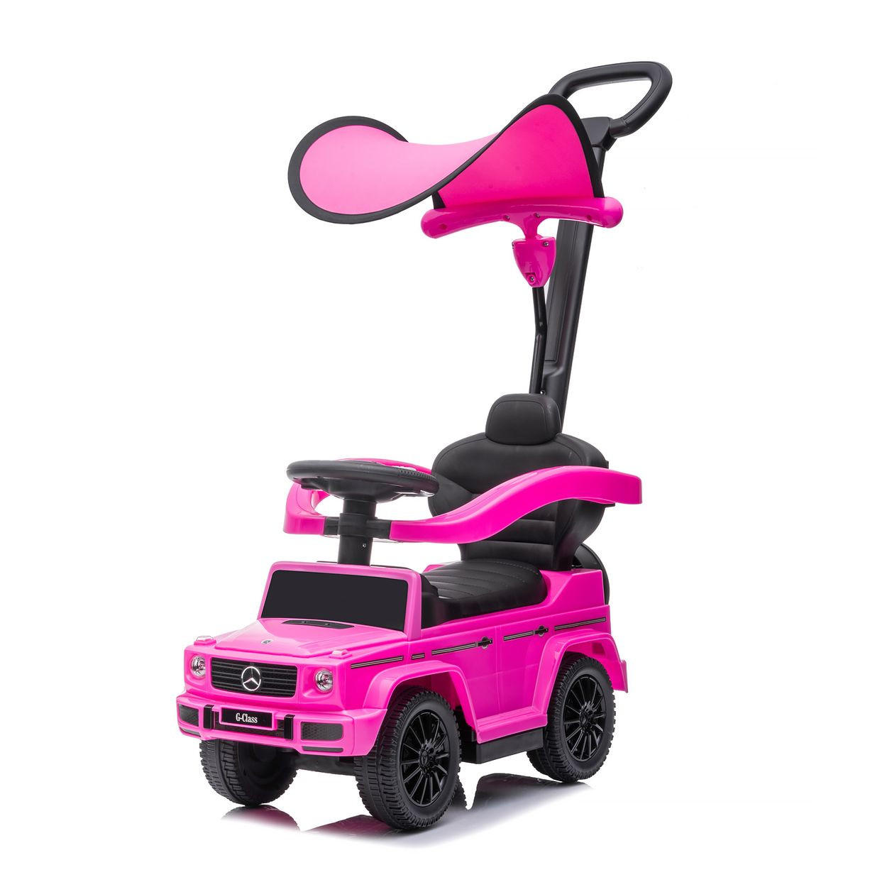 RUTSCHER Mercedes Benz G350d 2 in 1 pink 2 in 1 Schubstange Dach Musik, Trittstufe - Rosa, Kunststoff (85/40/95cm) - Chipolino