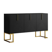 SIDEBOARD Schwarz 138/40/80,5CM - Schwarz, Holzwerkstoff/Metall (40/80.5/138cm) - Urban Meuble