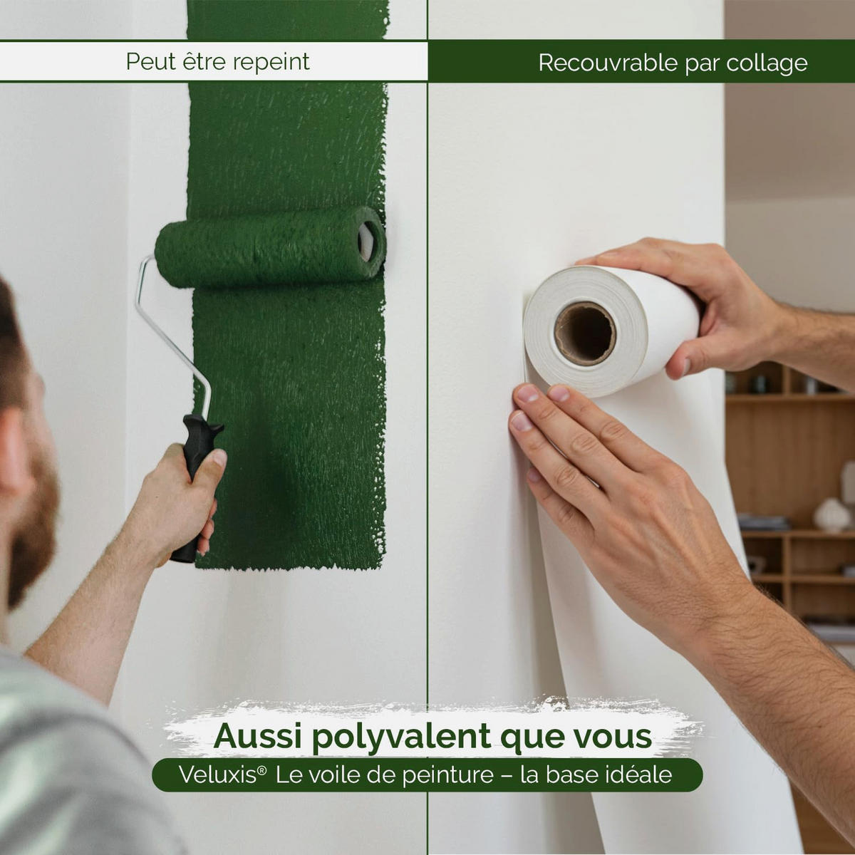 GLATTVLIES - Weiß, 25,00 m x 1 m - 150g/m² - Weiß, Papier (2500/100cm) - Veluxis