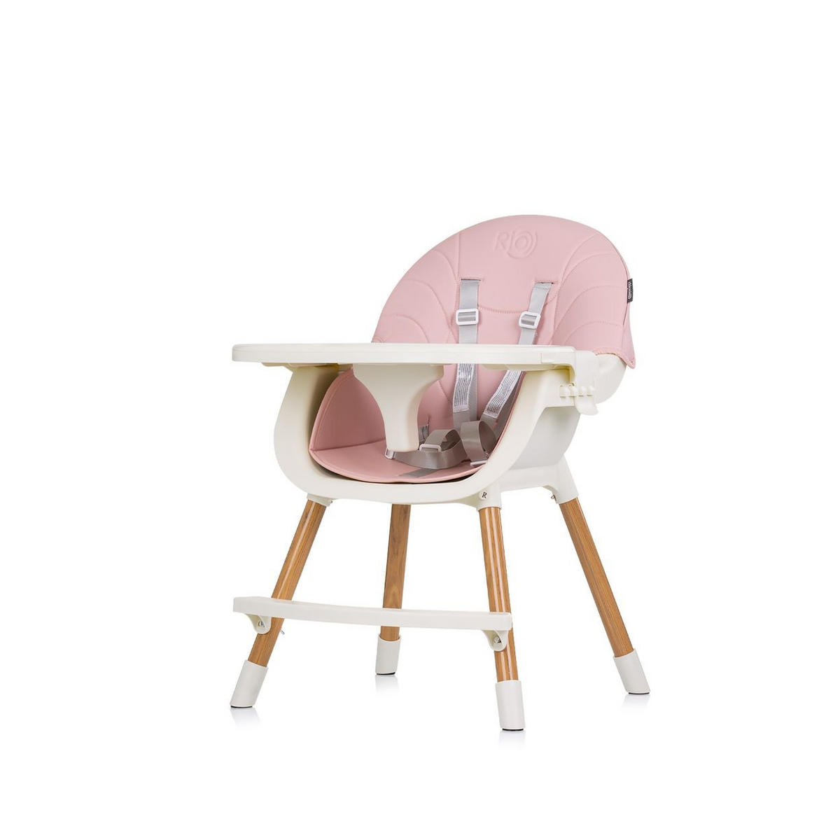 HOCHSTUHL Rio 2 in 1 rosa Kinderstuhl rutschfeste Beine 5-Punkt-Gurt - Rosa, Metall (61/84/51cm) - Chipolino