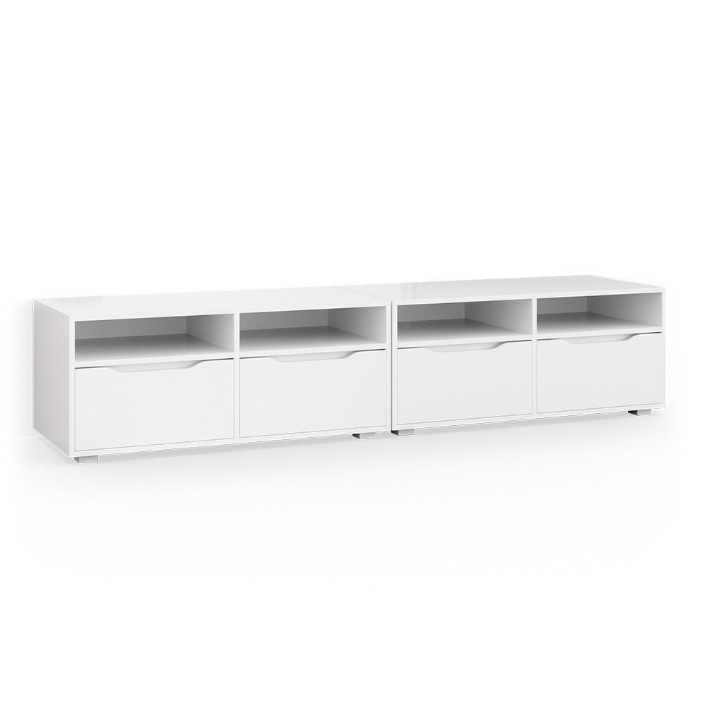 LOWBOARD Ruben Weiß 200.4 x 42 cm - Weiß, Holzwerkstoff (200.4/42/48.1cm) - Vicco