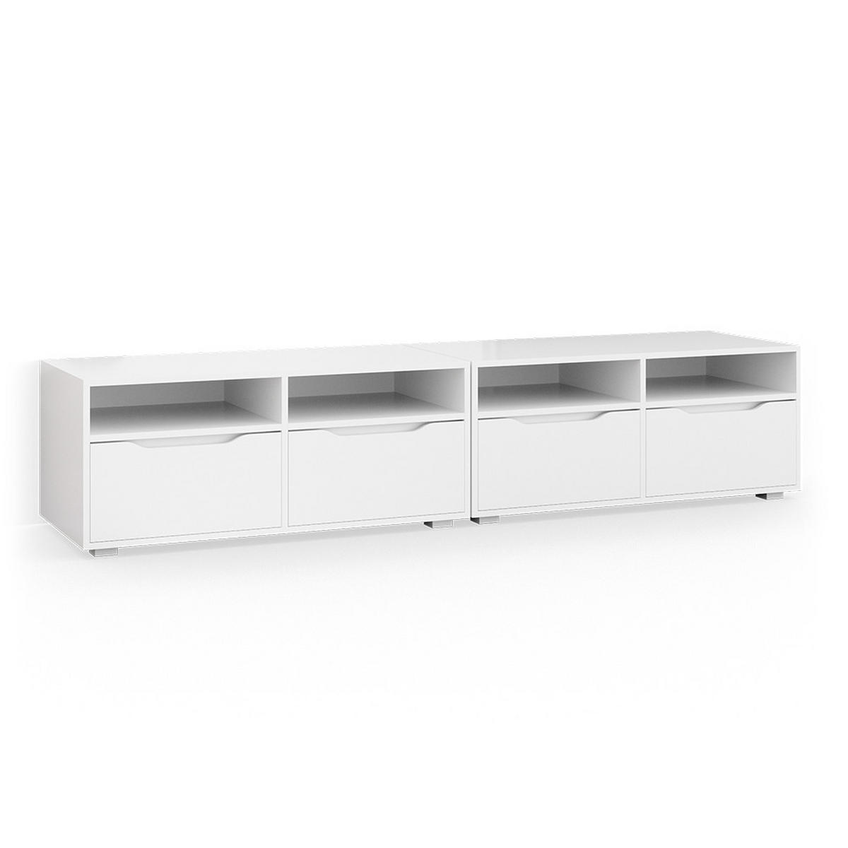 LOWBOARD Ruben Weiß 200.4 x 42 cm - Weiß, Holzwerkstoff (200.4/42/48.1cm) - Vicco