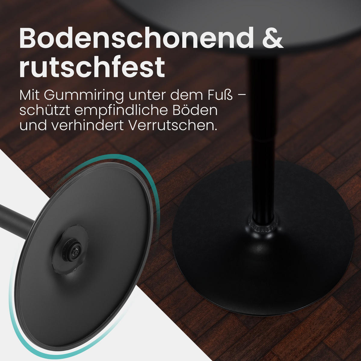 STEHTISCH rund 52 cm Holz Schwarz/Schwarz - Schwarz, Holz/Metall (52/52/70cm) - CLP