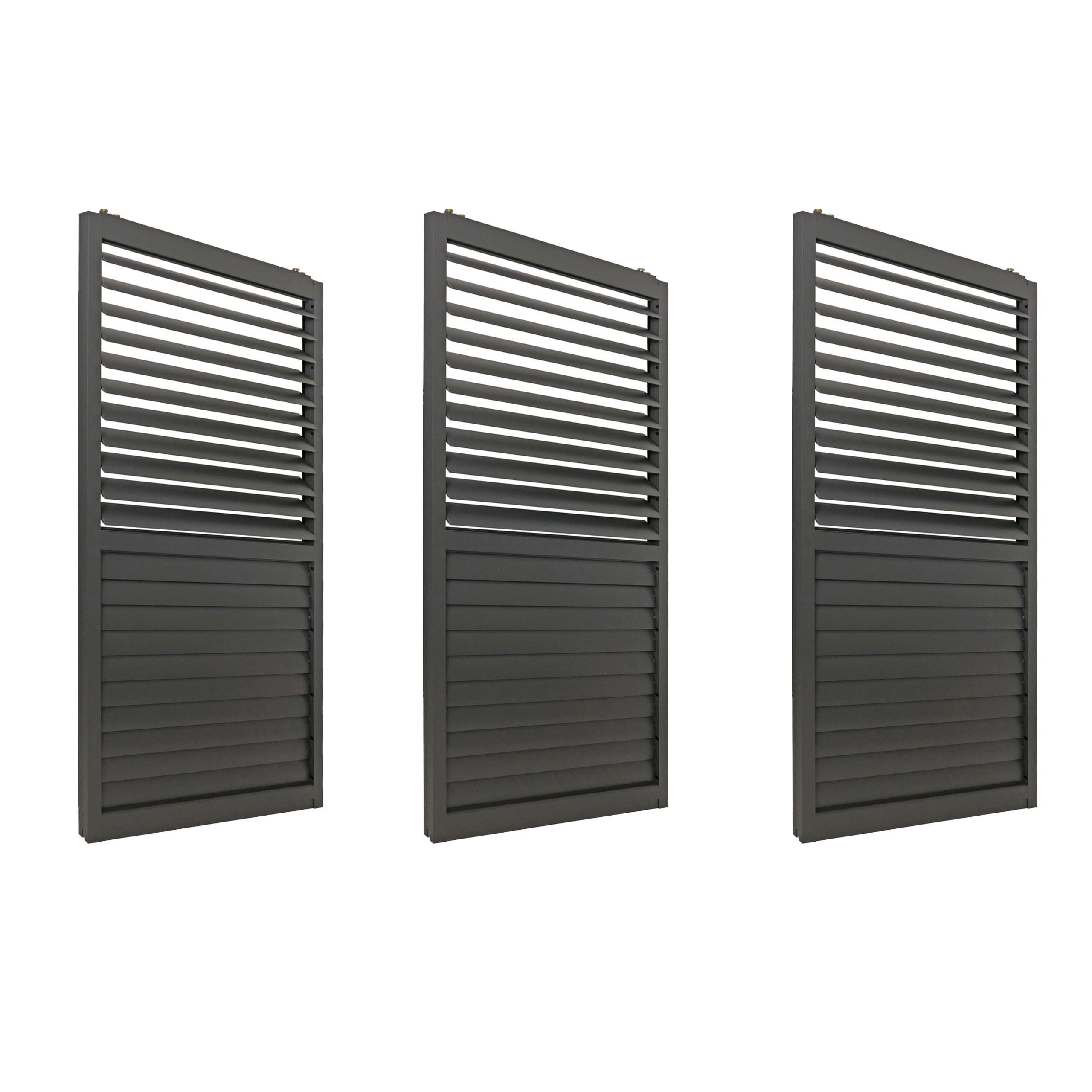 SCHIEBETÜR 3er-Set für Pergola 206x272cm Anthrazit - Anthrazit, Metall (272/206/11cm) - BERLINLODGE