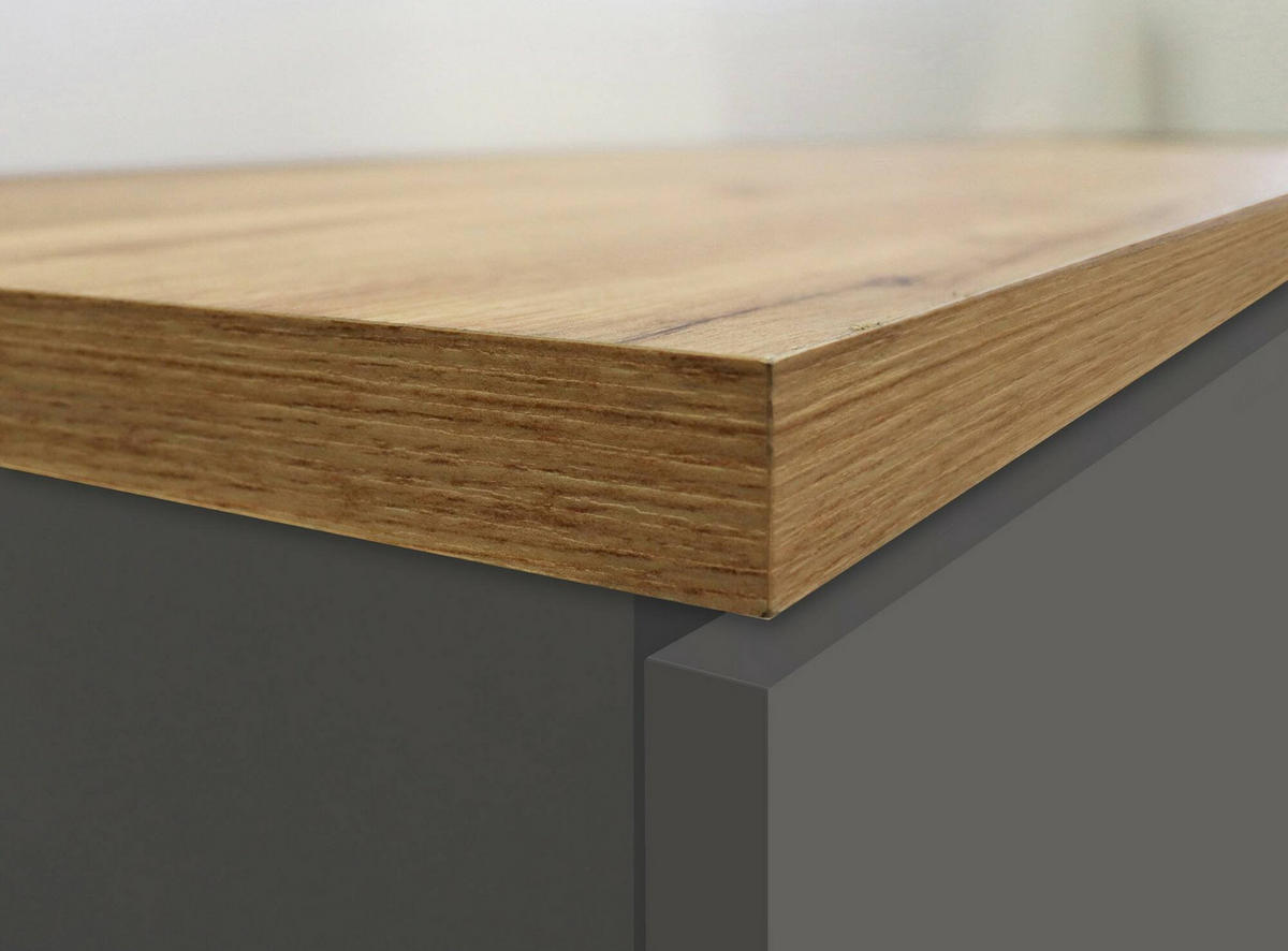 KÜCHENSCHRANK Anthrazit, Eiche 60/30/165 cm - Eichefarben/Anthrazit, Holzwerkstoff (30/165/60cm) - DMORA