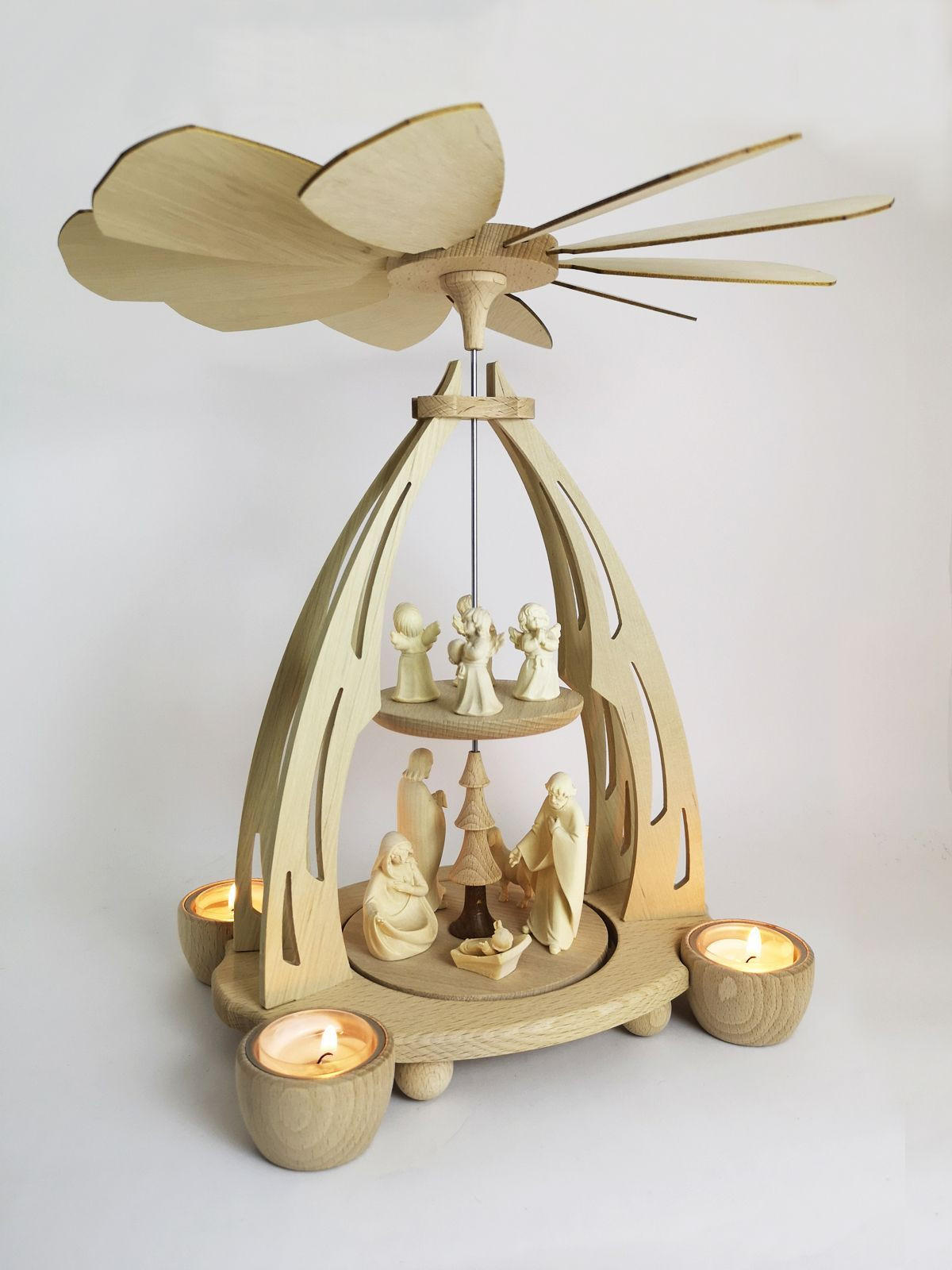 PYRAMIDE Heilige Familie 20/24/35 cm - Multicolor, Holz (0.1/35/0.1cm) - Dekoteam24