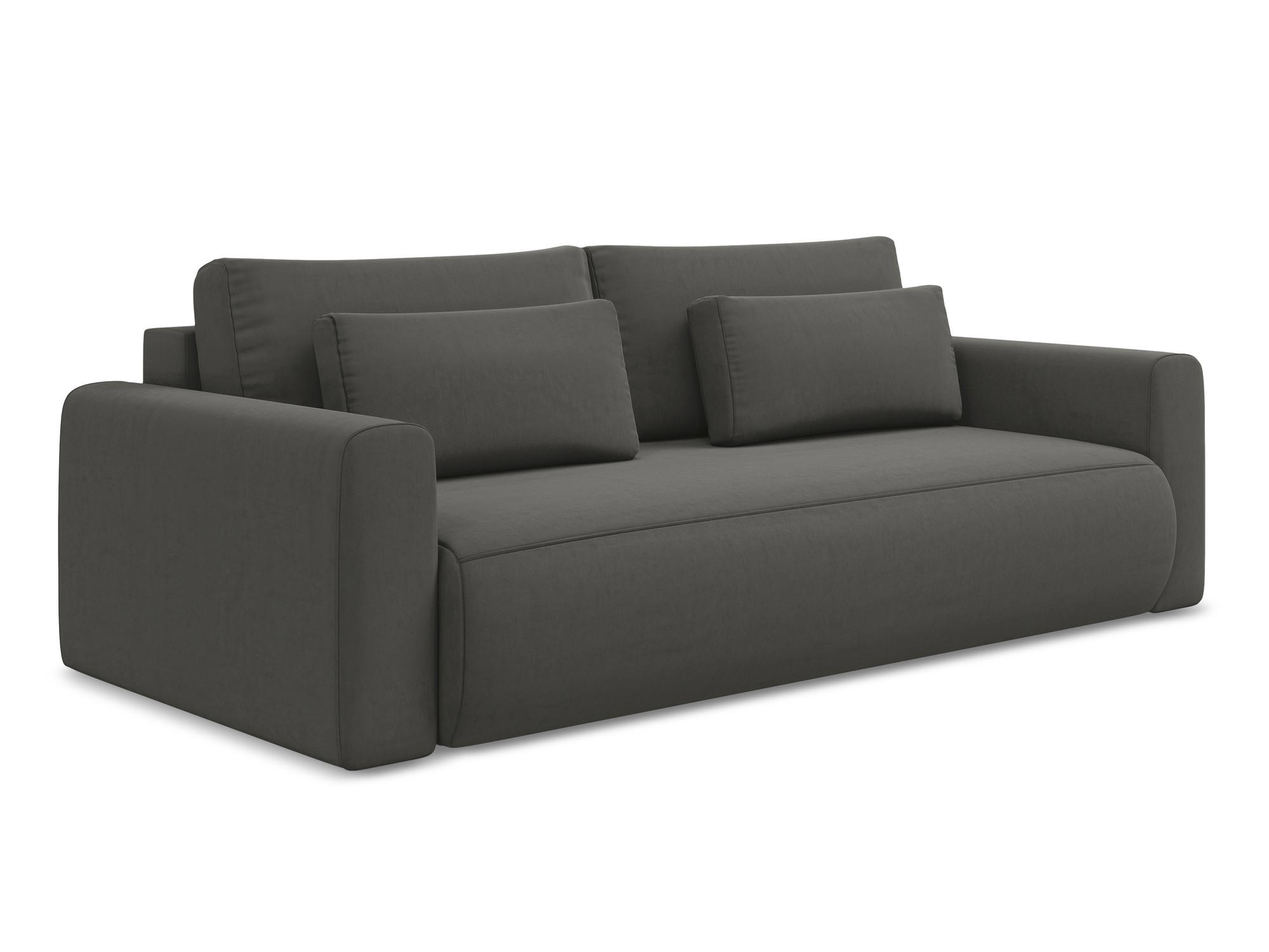 3-SITZER SOFA mit Schlaffunktion Samt Stoff Grau - Dunkelgrau/Schwarz, Kunststoff/Textil (238/82/105cm) - Makamii